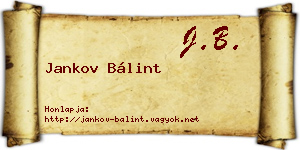 Jankov Bálint névjegykártya
