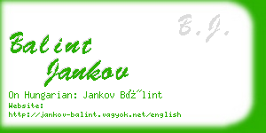 balint jankov business card